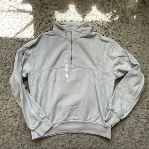 brandy melville light blue quarter zip